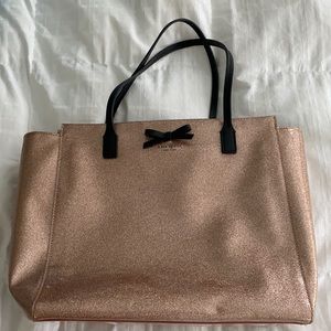 Kate Spade rose gold sparkling tote